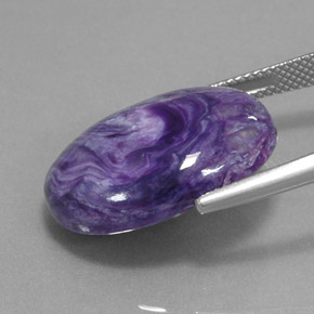 Charoíta Violeta natural de 15.59 ct, Corte Óvalo, Opaco