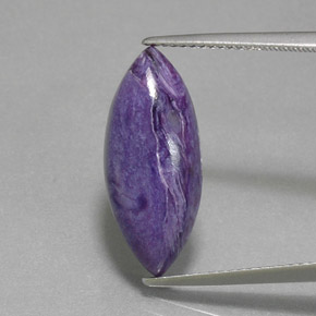 Charoíta violeta natural de 6,82 ct, marquesa, opaco