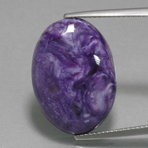 Charoíta violeta natural de 14,18 ct, corte óvalo, opaco
