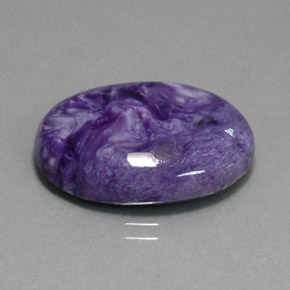 Charoíta violeta natural de 14,18 ct, corte óvalo, opaco