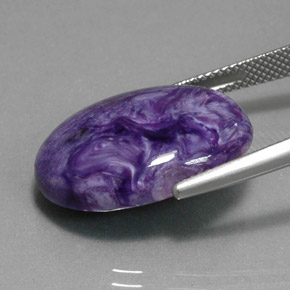 Charoíta violeta natural de 14,18 ct, corte óvalo, opaco