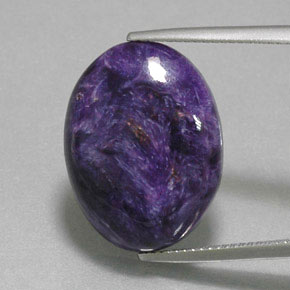Charoíta Violeta natural de 13.10 ct, Corte Óvalo, Opaco