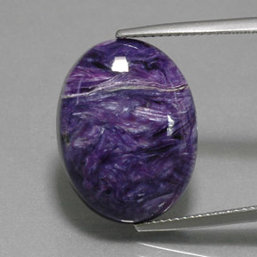 Charoíta Violeta natural de 16.38 ct, Corte Óvalo, Opaco