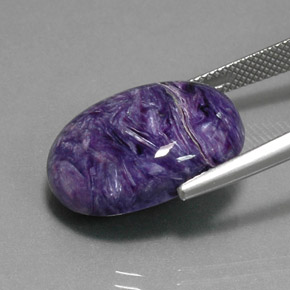 Charoíta Violeta natural de 16.38 ct, Corte Óvalo, Opaco
