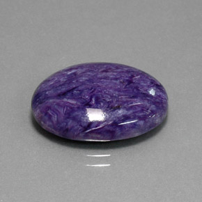 Charoíta violeta natural de 11,49 ct, corte óvalo, opaco