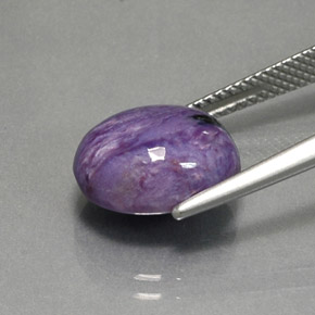 Charoíta Violeta natural de 5.18 ct, Corte Óvalo, Opaco