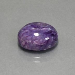 Charoíta violeta natural de 4,70 ct, corte óvalo, opaco