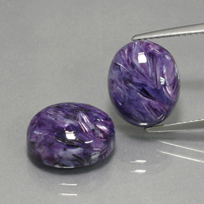 Gemas de charoíta violeta natural de  ct, corte óvalo, opaco