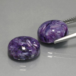 Gemas de charoíta violeta natural de  ct, corte óvalo, opaco