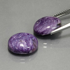 Gemas de Charoíta Violeta natural de  ct, Corte Óvalo, Opaco