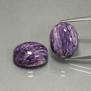 Gemas de charoíta violeta natural de  ct, corte óvalo, opaco