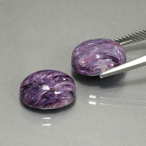 Gemas de charoíta violeta natural de  ct, corte óvalo, opaco