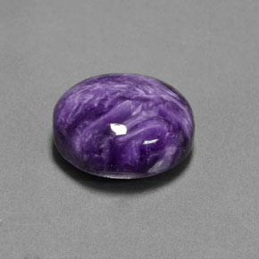 Charoíta violeta natural de 4,82 ct, corte óvalo, opaco
