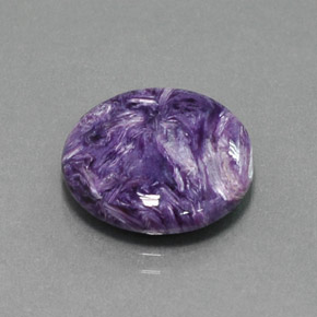 Charoíta violeta natural de 8,60 ct, corte redondo, opaco