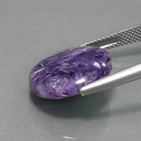 Charoíta violeta natural de 8,60 ct, corte redondo, opaco