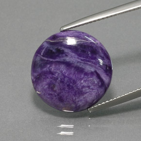 Charoíta Violeta natural de 8.00 ct, Corte Redondo, Opaco