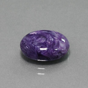 Charoíta violeta natural de 5,03 ct, corte óvalo, opaco