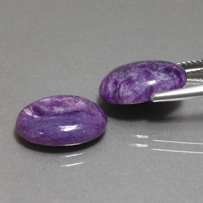 Gemas de Charoíta Violeta natural de  ct, Corte Óvalo, Opaco