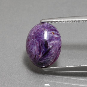 Charoíta Violeta natural de 3.15 ct, Corte Óvalo, Opaco