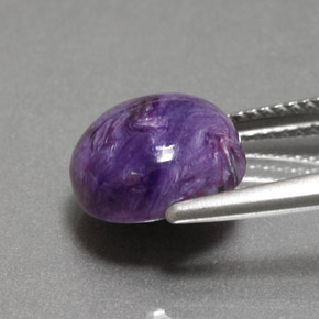 Charoíta Violeta natural de 4.18 ct, Corte Redondo, Opaco