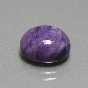Charoíta violeta natural de 4,08 ct, corte óvalo, opaco