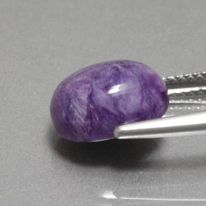 Charoíta violeta natural de 4,08 ct, corte óvalo, opaco