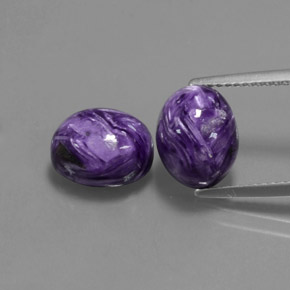 Gemas de charoíta violeta natural de  ct, corte óvalo, opaco