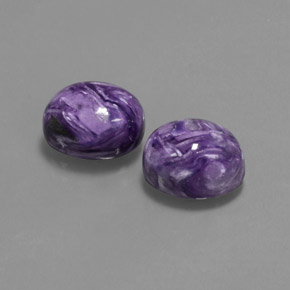 Gemas de charoíta violeta natural de  ct, corte óvalo, opaco