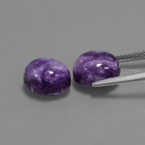 Gemas de charoíta violeta natural de  ct, corte óvalo, opaco