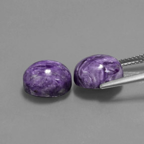 Gemas de Charoíta Violeta natural de  ct, Corte Óvalo, Opaco