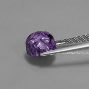 Charoíta Violeta natural de 4.74 ct, Corte Óvalo, Opaco