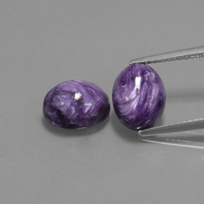 Gemas de charoíta violeta natural de  ct, corte óvalo, opaco