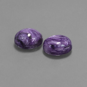 Gemas de charoíta violeta natural de  ct, corte óvalo, opaco