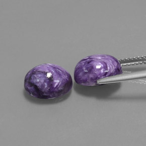 Gemas de charoíta violeta natural de  ct, corte óvalo, opaco