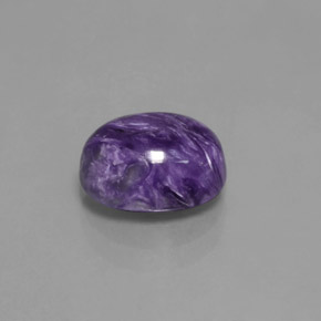 Charoíta violeta natural de 2,05 ct, corte óvalo, opaco