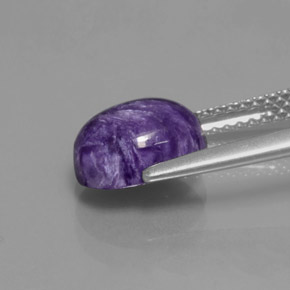 Charoíta violeta natural de 2,05 ct, corte óvalo, opaco