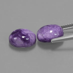 Gemas de Charoíta Violeta natural de  ct, Corte Óvalo, Opaco