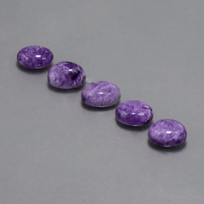 Gemas de charoíta violeta natural de  ct, corte óvalo, opaco