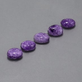 Gemas de charoíta violeta natural de  ct, corte óvalo, opaco