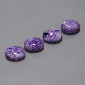 Gemas de Charoíta Violeta natural de  ct, Corte Óvalo, Opaco