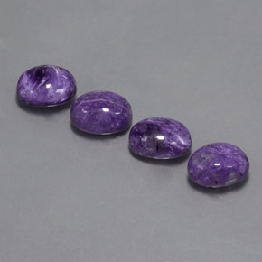 Gemas de Charoíta Violeta natural de  ct, Corte Óvalo, Opaco