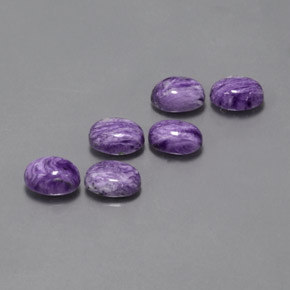 Gemas de charoíta violeta natural de  ct, corte óvalo, opaco