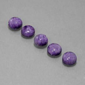 Gemas de charoíta violeta natural de  ct, corte redondo, opaco