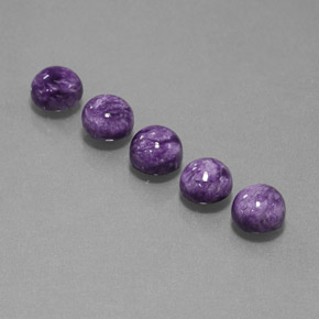 Gemas de charoíta violeta natural de  ct, corte redondo, opaco