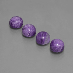 Gemas de charoíta violeta natural de  ct, corte redondo, opaco