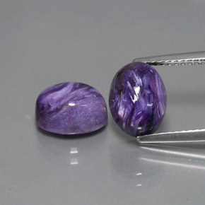 Gemas de Charoíta Violeta natural de  ct, Corte Óvalo, Opaco