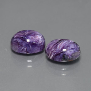 Gemas de Charoíta Violeta natural de  ct, Corte Óvalo, Opaco