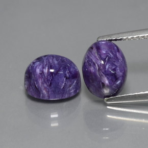 Gemas de charoíta violeta natural de  ct, corte óvalo, opaco