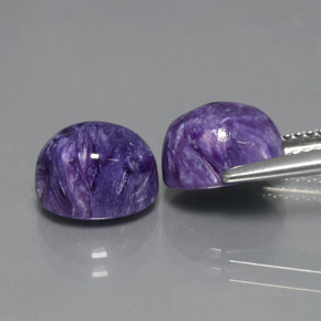 Gemas de charoíta violeta natural de  ct, corte óvalo, opaco