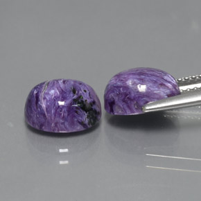 Gemas de Charoíta Violeta natural de  ct, Corte Óvalo, Opaco